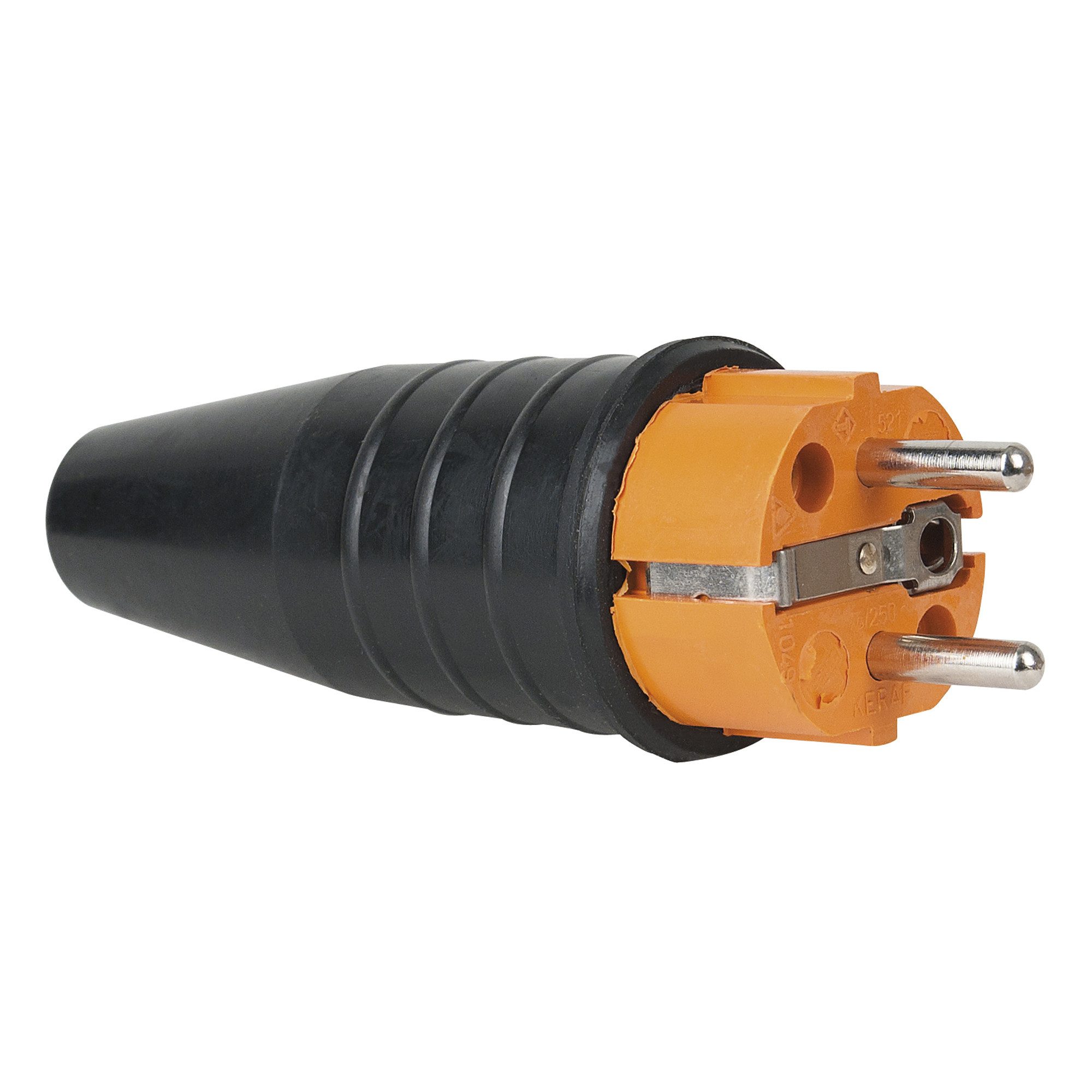PCE Schuko-Stecker PCE Rubber Schuko Connector Male Orange - 240 V - CEE 7/VII - 16 A
