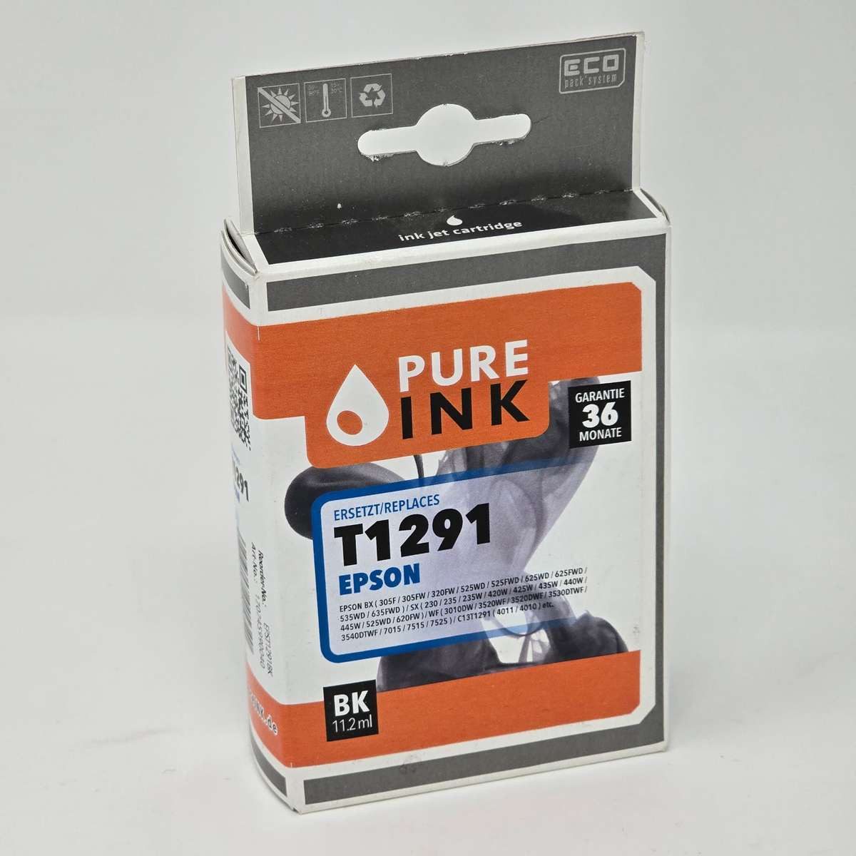 Pure Ink Tintenpatrone ersetzt Epson Patrone T1291 (Apfel) black Tintenpatrone