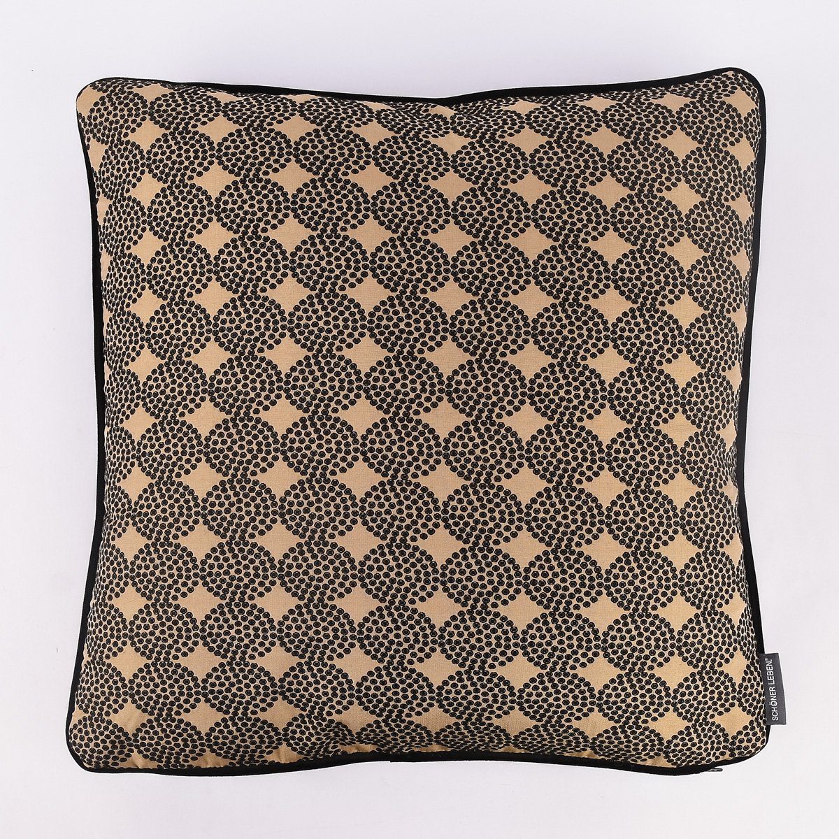 SCHÖNER LEBEN. Декоративные подушки SCHÖNER LEBEN. Wendekissen gold schwarz Samt 50x50cm
