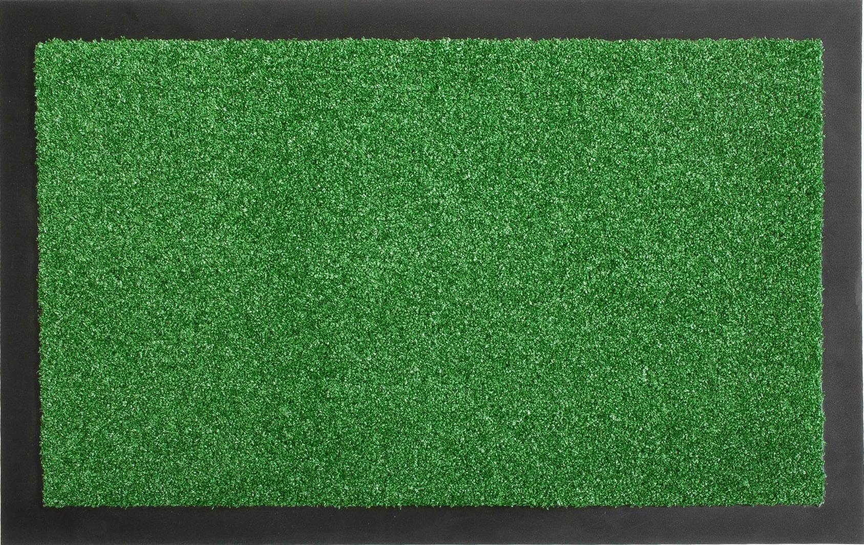 Fußmatte VERONA, Primaflor-Ideen In- und rechteckig, Textil, 9 Schmutzfangmatte, Outdoor grün in waschbar mm, geeignet, Höhe