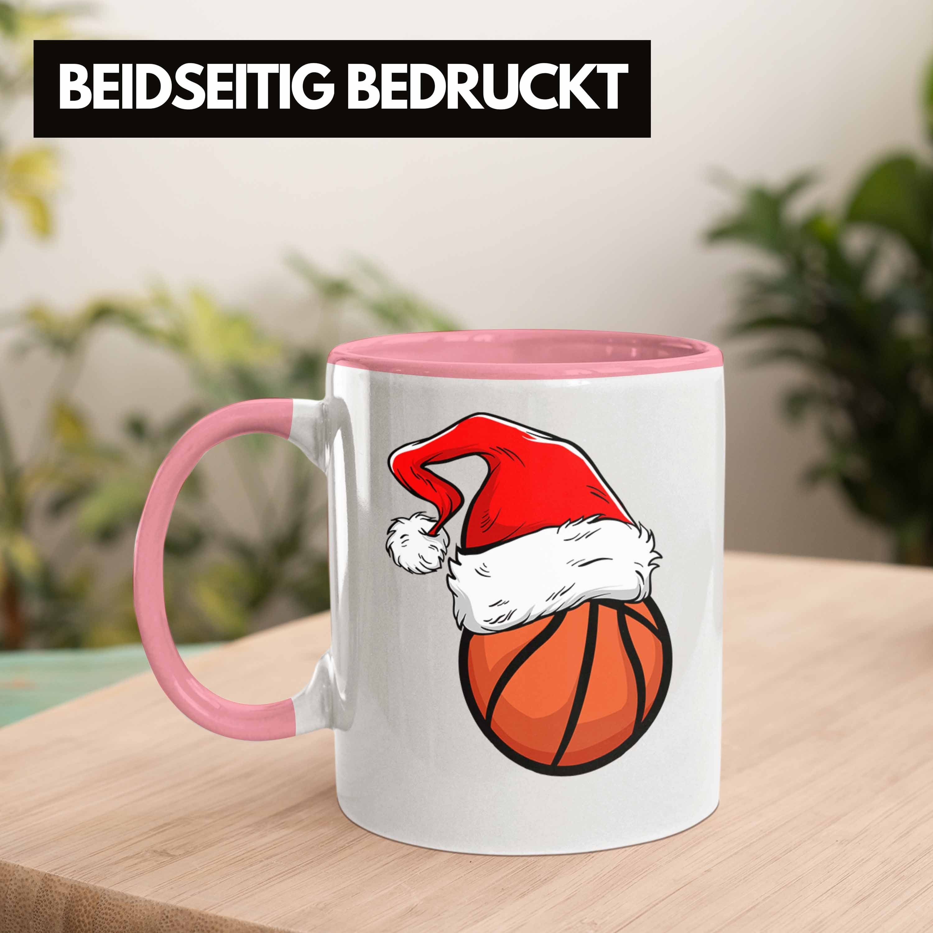 Tasse Geschenk Tasse - Geschenkidee Basketball Weihnachten Trendation Basketballspieler Trendation Rosa