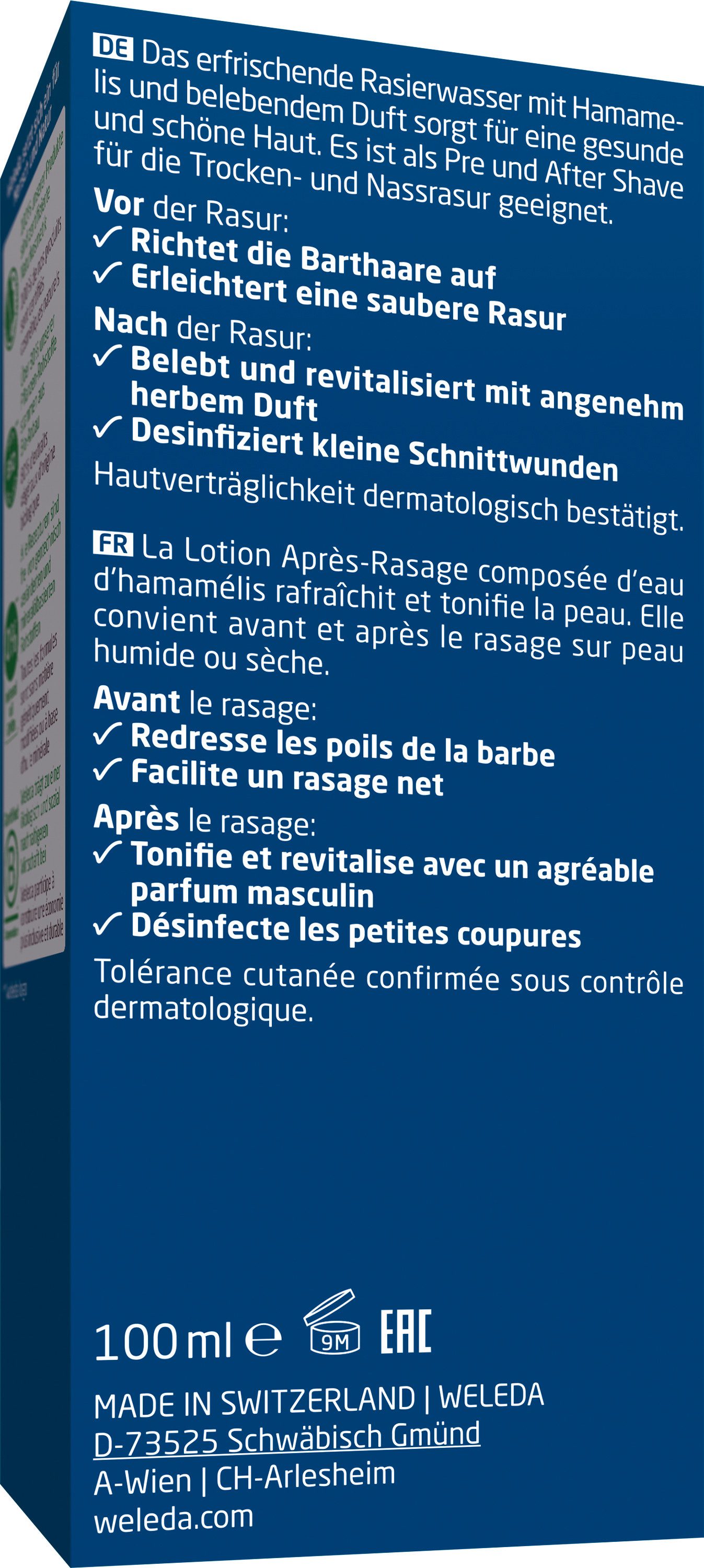 WELEDA Rasieremulsion FOR MEN RASIERWASSER, vor und nach der Rasur, pflegt & desinfiziert kleine Schnittwunden