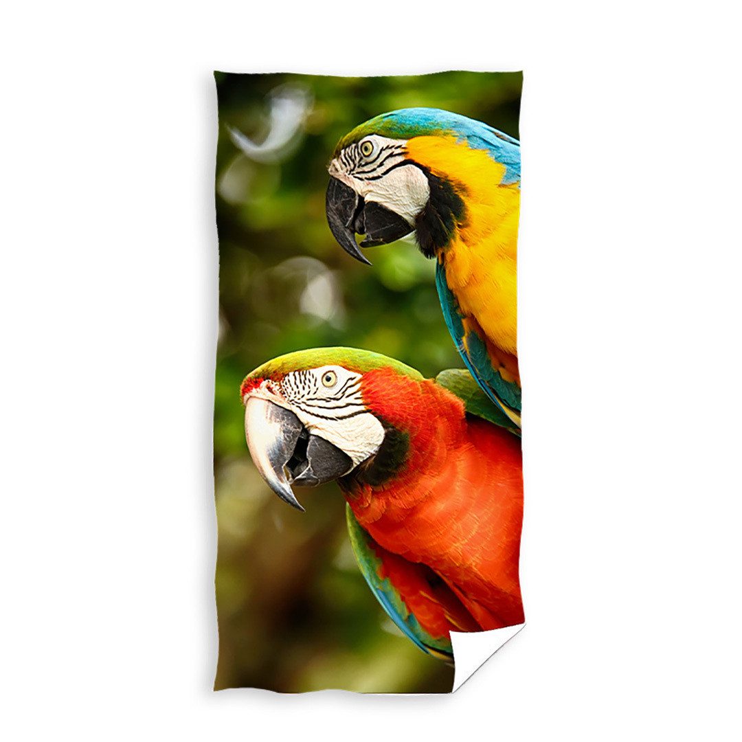 Carbotex Strandtuch Papagei Badetuch Handtuch Strandtuch 70 x 140 cm