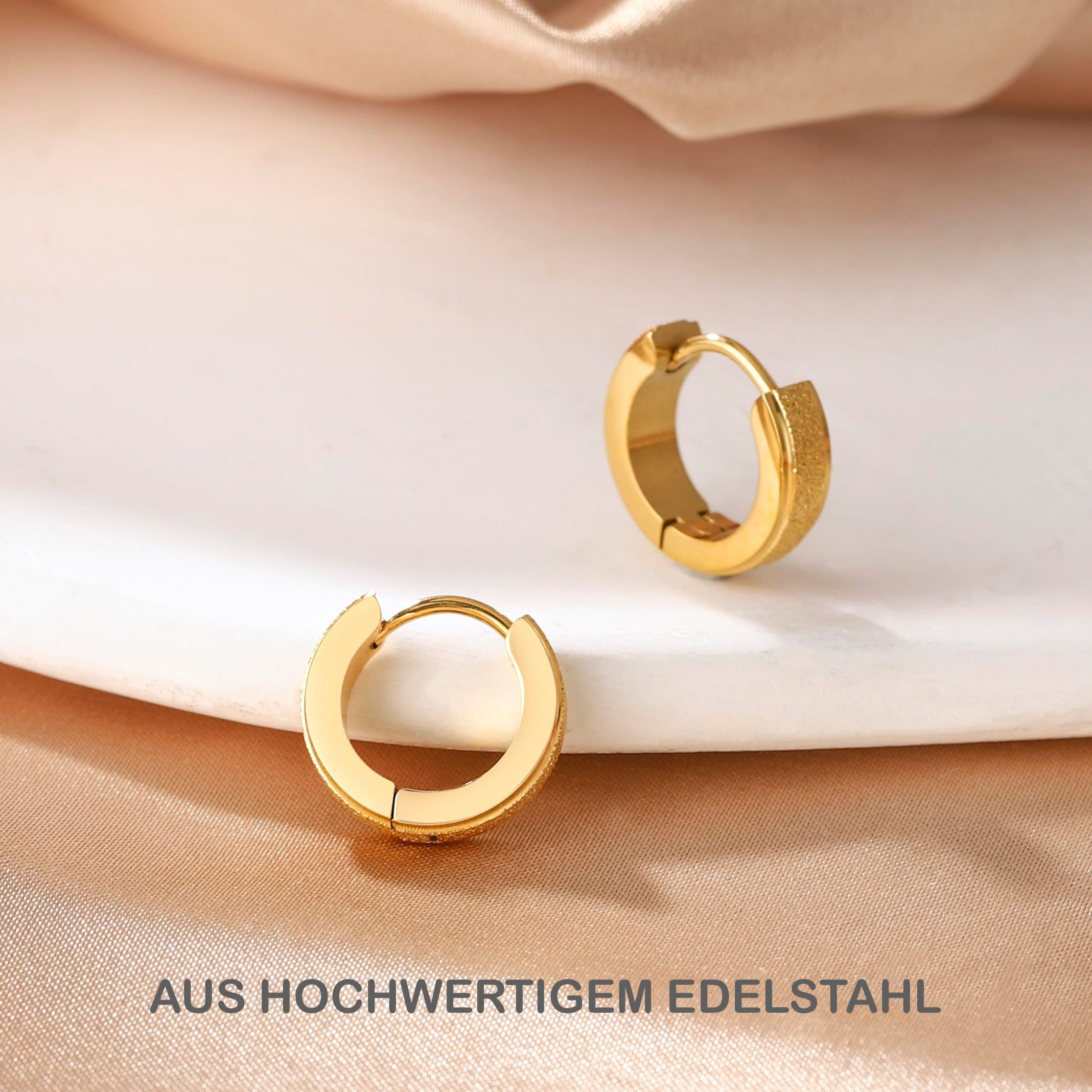 Kim Johanson Paar Creolen Gloss (1-tlg), 1 Paar, aus Edelstahl, klassisch & glänzend, für jeden Tag