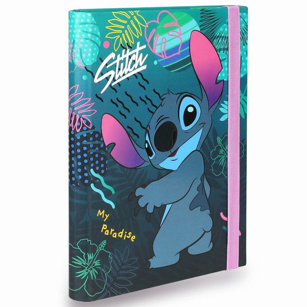 GOLDKIDS Organisationsmappe Schulmappe A5 Dokumentenmappe mit Gummiband – (Sammelmappe A4, stabiler Karton, 350g, Ordnungsmappe für Schule und Büro), - Motiv Stitch
