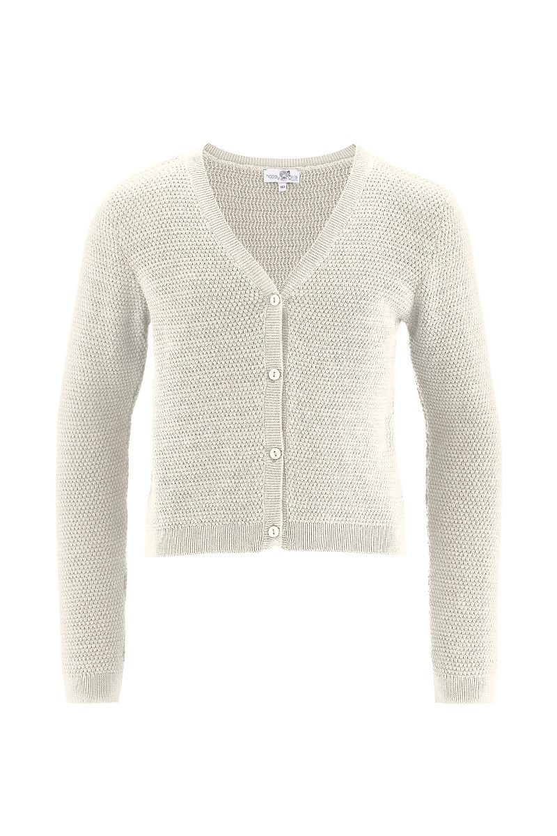 Cardigan Cardigan Lochmuster V-Ausschnitt