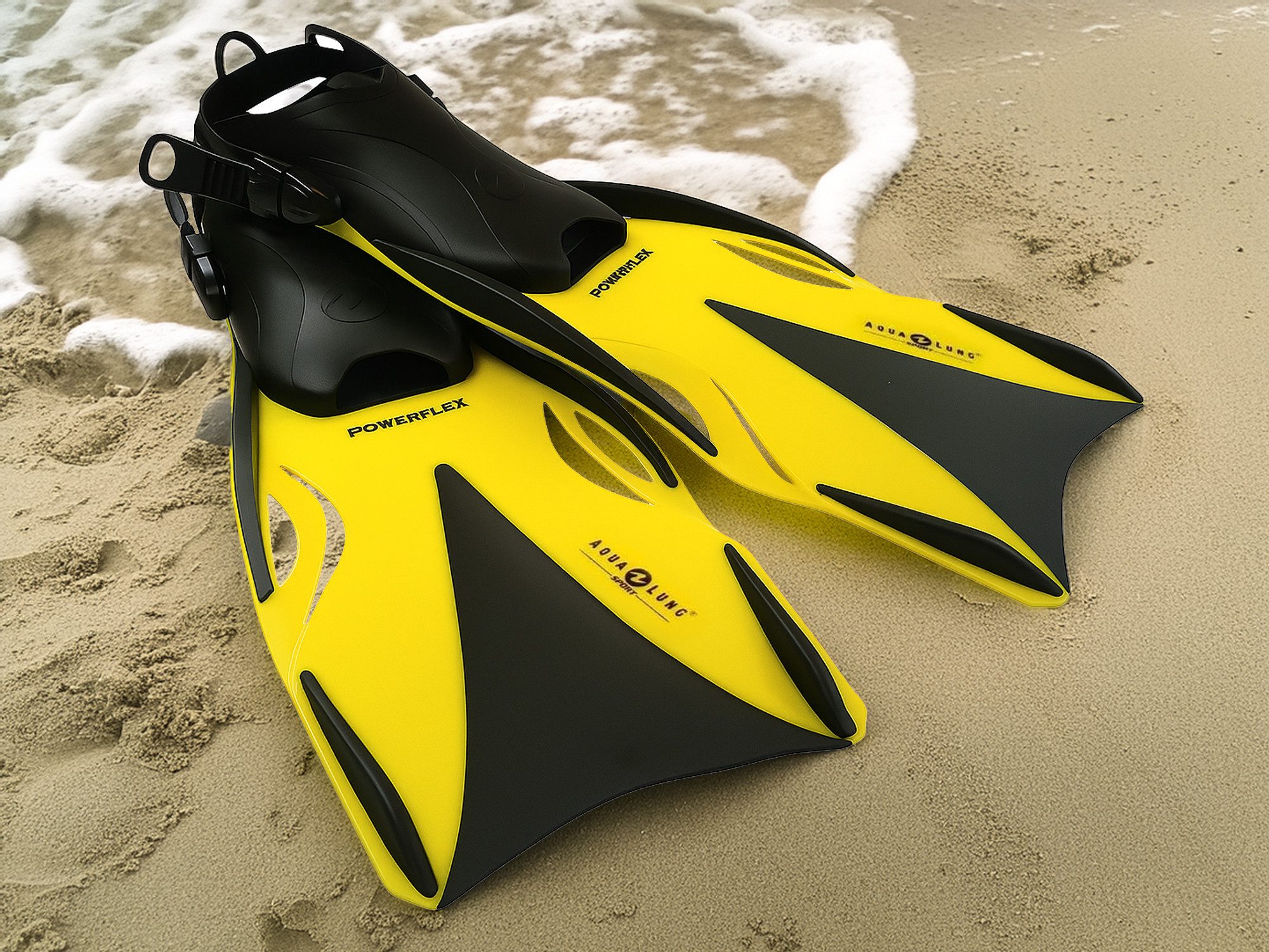 Aqua Lung Sport Flosse Taucherflossen zum Schnorcheln und Schwimmen - Powerflex (Damen und Herren Schnorchelflossen (verstellbar), 1 St., Lang), Größenverstellbare Schwimmflossen für Erwachsene und Jugendliche