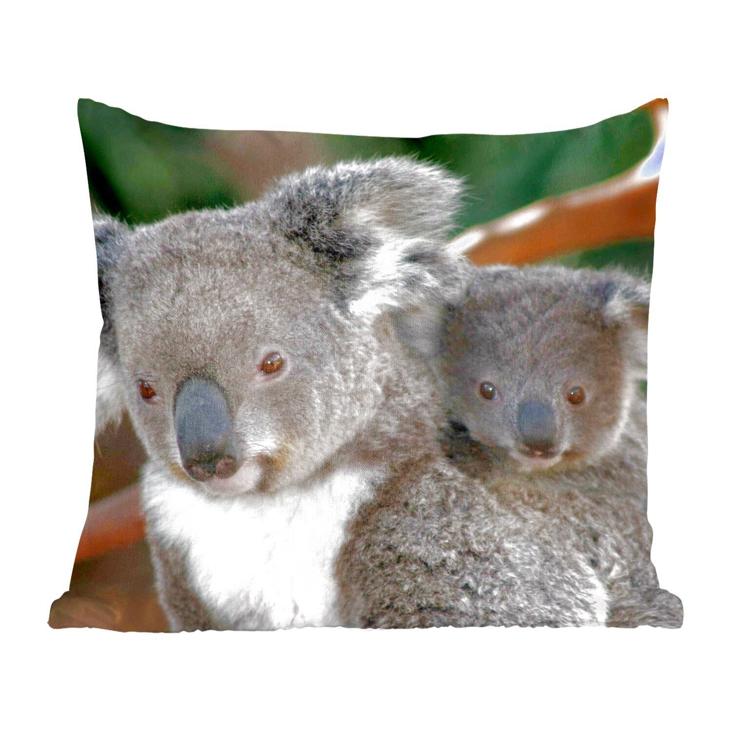 Deko, Koalas für Sofakissen Wohzimmer, - MuchoWow - Jungen Schlafzimmer, Sohn mit - Dekokissen Vater - Mädchen, Füllung Zierkissen