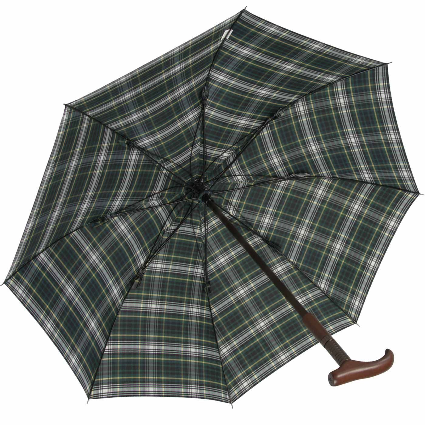 iX-brella Stockregenschirm Stützschirm mit Holzgriff - höhenverstellbar, sehr stabil, im klassischen Design