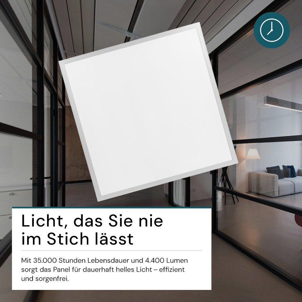 LUXULA LED Rasterleuchte LUXULA LED Panel 40 W 6000 K kaltweiß, LED fest integriert, Kaltweiß