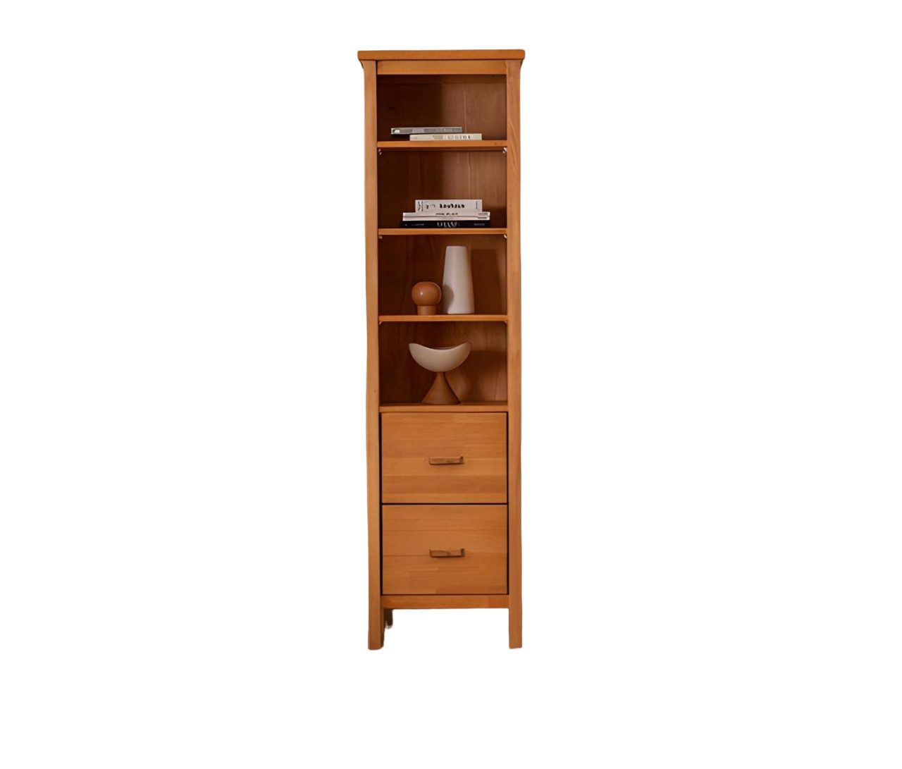 Vitrine Robuste Hellbraune Wohnzimmer Vitrine Designer Holz Schrank