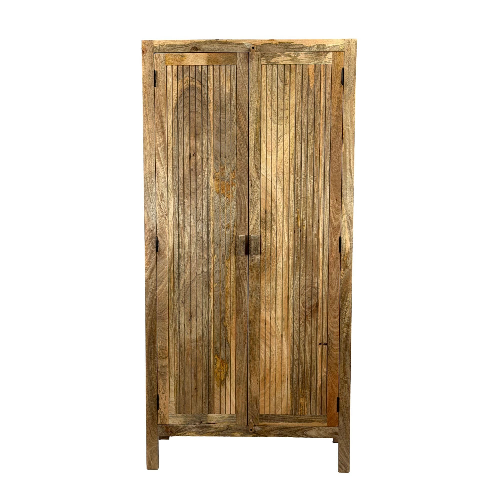 Wohnling Highboard WL7.613 Massivholz 187cm Wohnzimmerschrank Standschrank Flurschrank (Natürliche Maserung mit Charakter), Klare Linien für modernes Wohnen