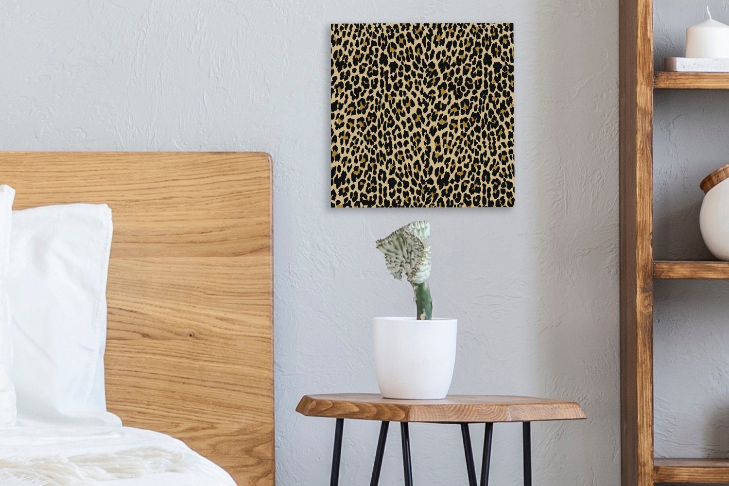 Bilder - für Schlafzimmer Druck OneMillionCanvasses® Panther Leinwandbild Wohnzimmer (1 St), Leinwand Tiere, - Muster