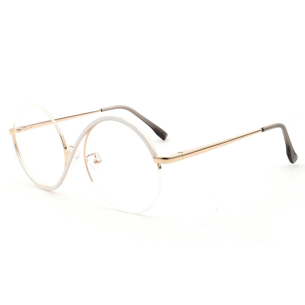 PACIEA Lesebrille Damen Herren Blaulichtfilter S-Form Goldene Metallbügel