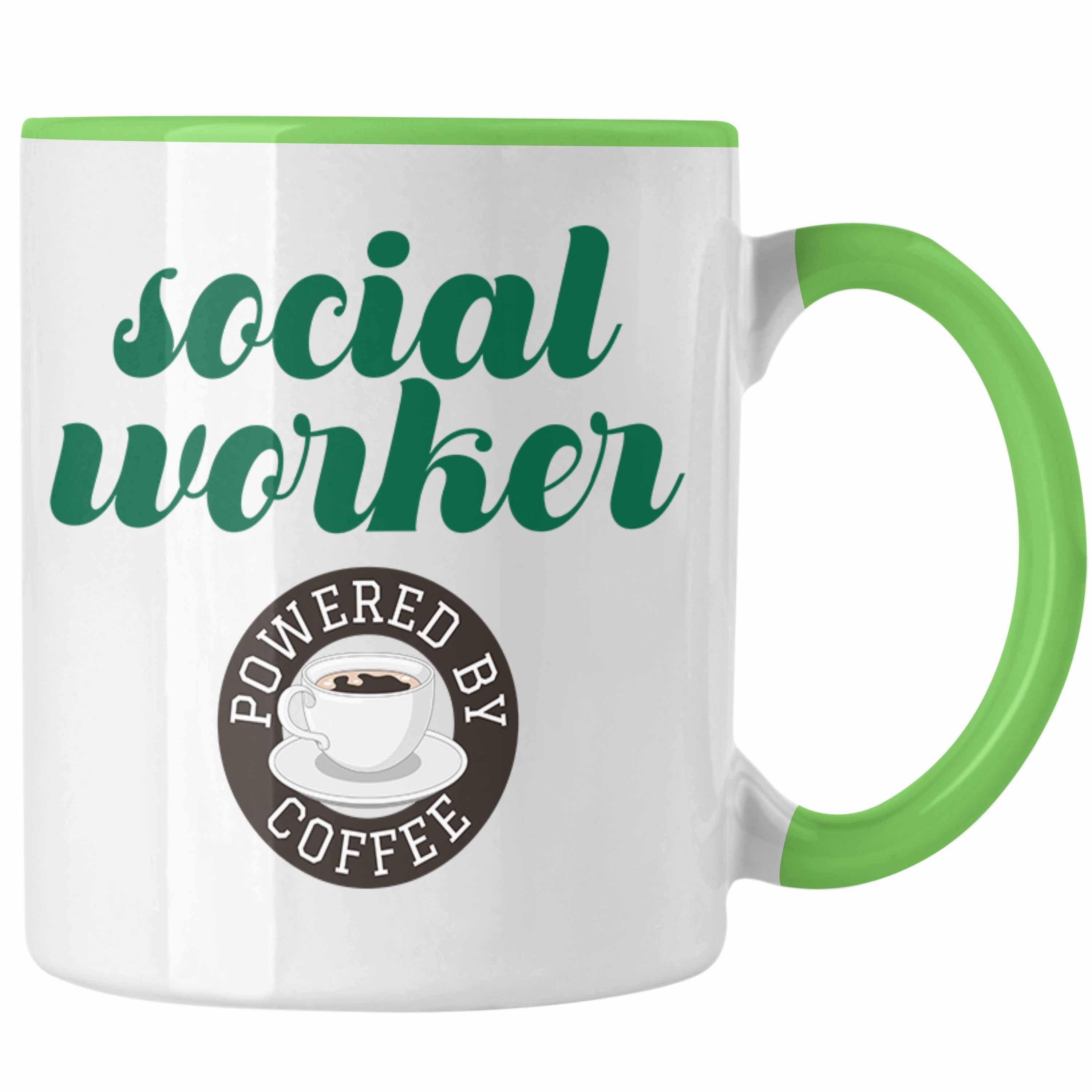 Trendation Tasse Sozialarbeiter Tasse Geschenk Social Worker Sozialer Bereich Spruch Ge Grün