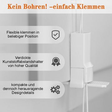 Plissee Ohne Bohren,Klemmfix,Weiß, Vkele, Einfach Montage, Klemmträger, Easyfix Faltrollo mit Klemmträger Sonnenschutz und Sichtschutz