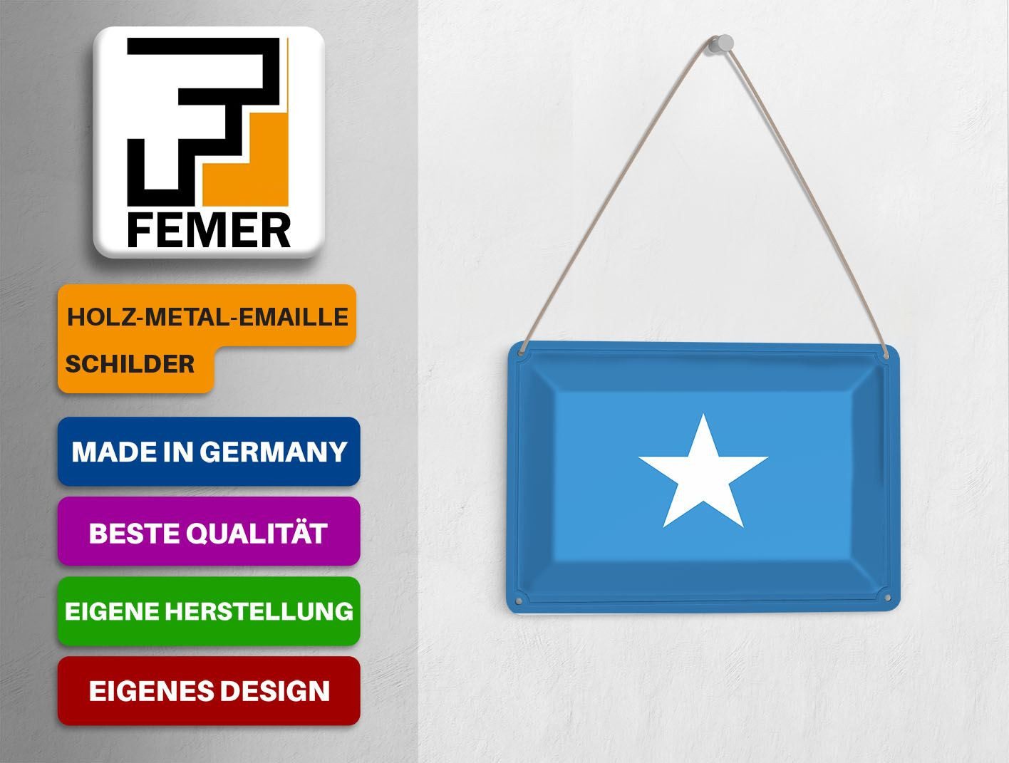 Femer GmbH Postkarte Flagge Somalias 14x10 cm Flag of Somalia, unfrankiert