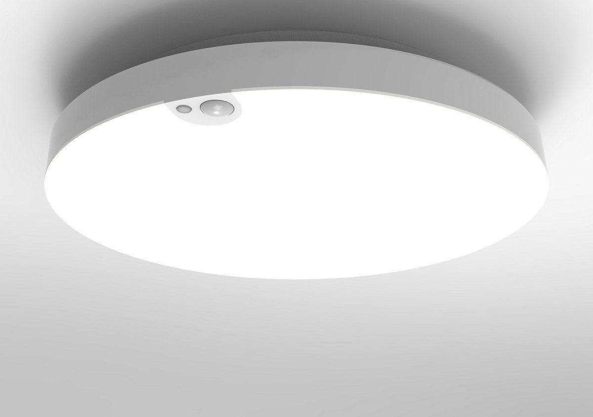 HEITRONIC LED Deckenleuchte LED Wand- und Deckenleuchte ALLROUNDER, LED fest integriert, 10/15/20 W einstellbar 230mm mit IR Sensor 3000/4000/5700 K.
