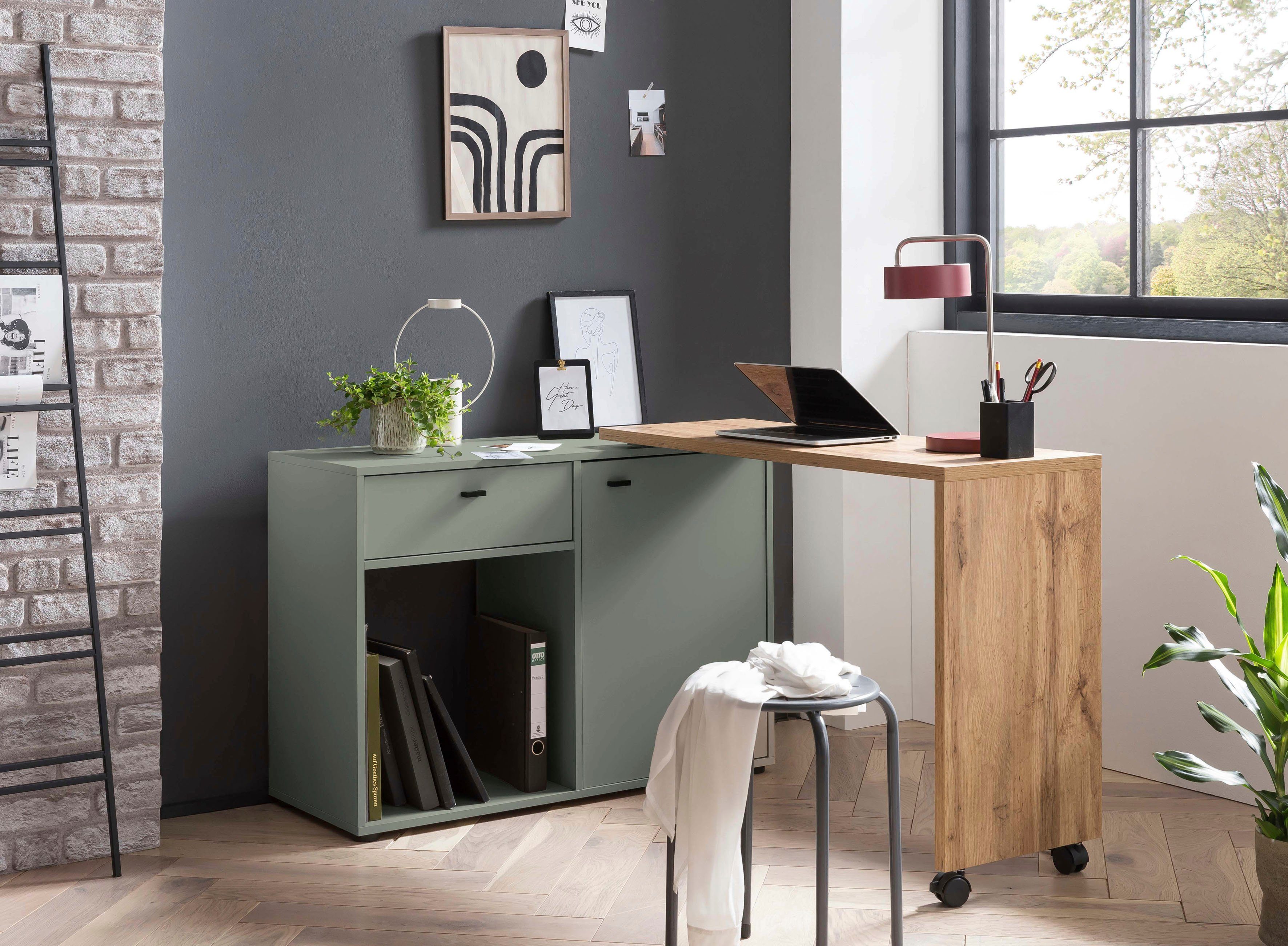 Schildmeyer Sideboard praktisch Schreibtisch im Office, Tiny flexibler Arbeitsplatte Home Working, mit