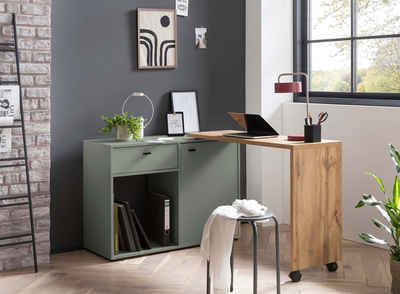 Schildmeyer Schreibtisch Tiny Working, praktisch im Home Office, Sideboard mit flexibler Arbeitsplatte