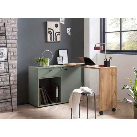 Schildmeyer Schreibtisch Tiny Working, praktisch im Home Office, Sideboard mit flexibler Arbeitsplatte