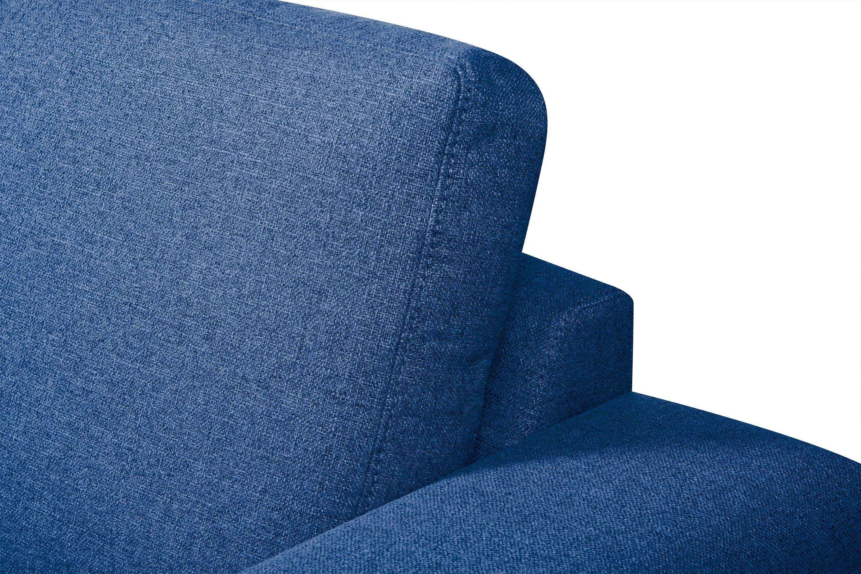 Massivholzbeine, Design blau blau zeitloses 3-Sitzer Konsimo blau | Personen, Sofa ALIO 3 |