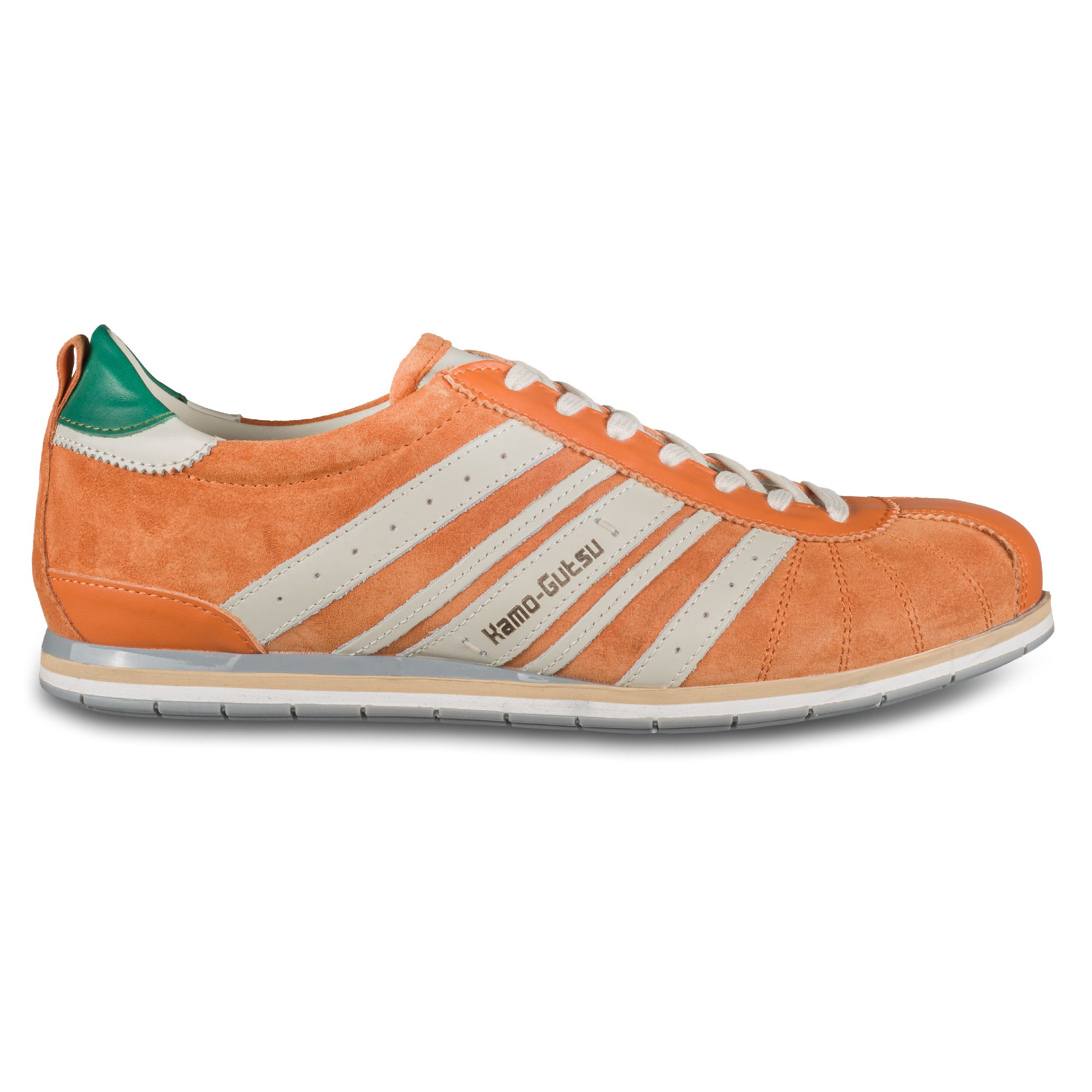 Kamo-Gutsu Sneaker Herren Orange / Weiß, Wildleder (TIFO-046 arancio), Italien Sneaker Handgefertigt in Italien