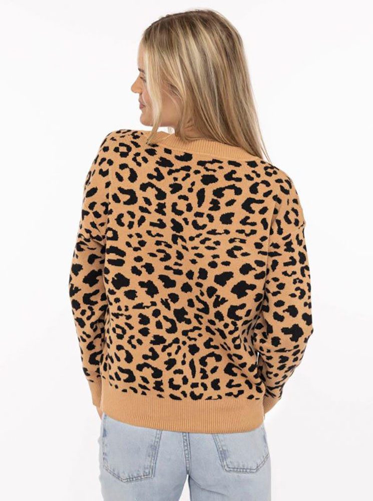 Zwillingsherz Strickpullover "Classic Leo" Animal-Muster