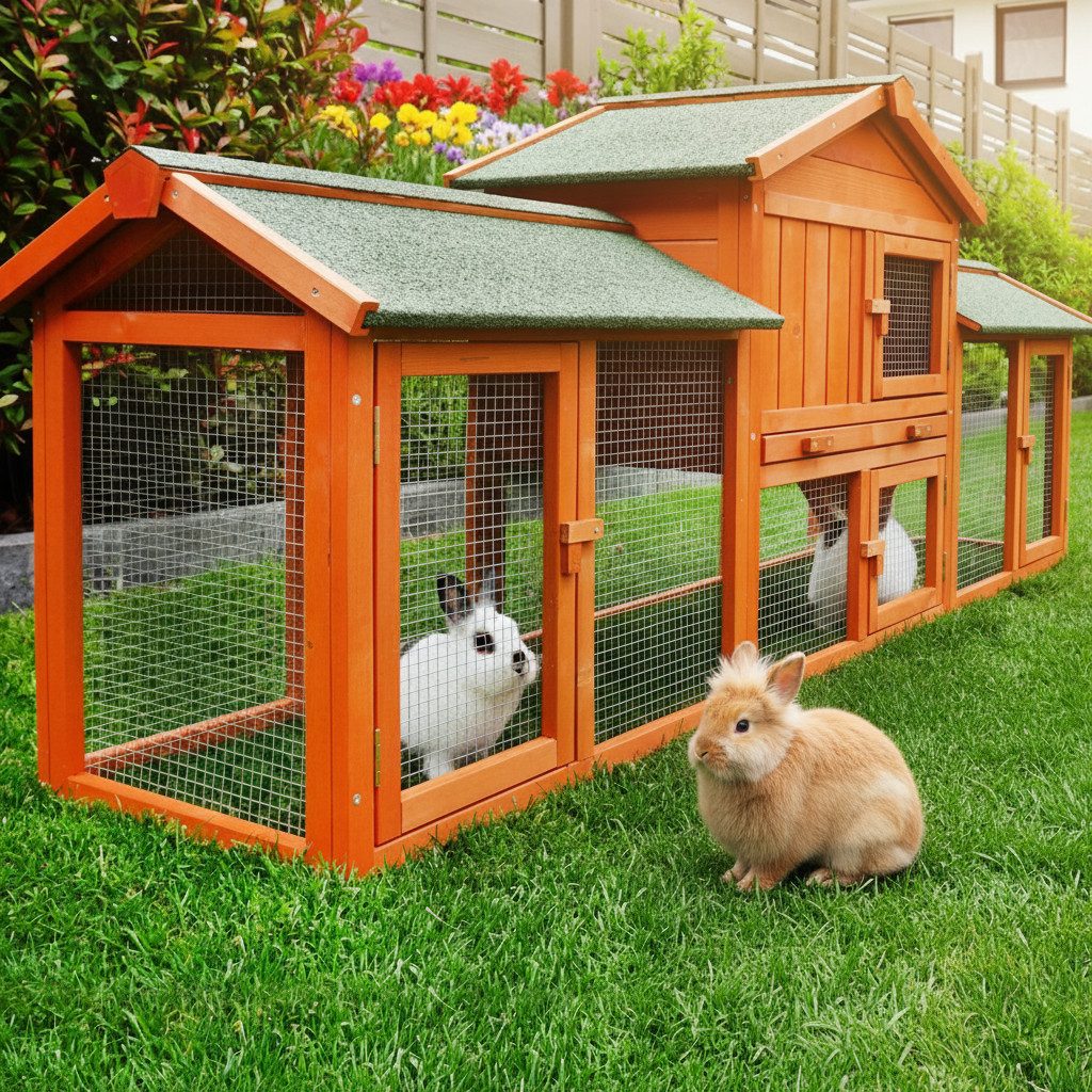 Zooprinz Kleintierstall Modell XXL mit XXL Freilaufgehege 210x85x54 cm (BxH günstig online kaufen