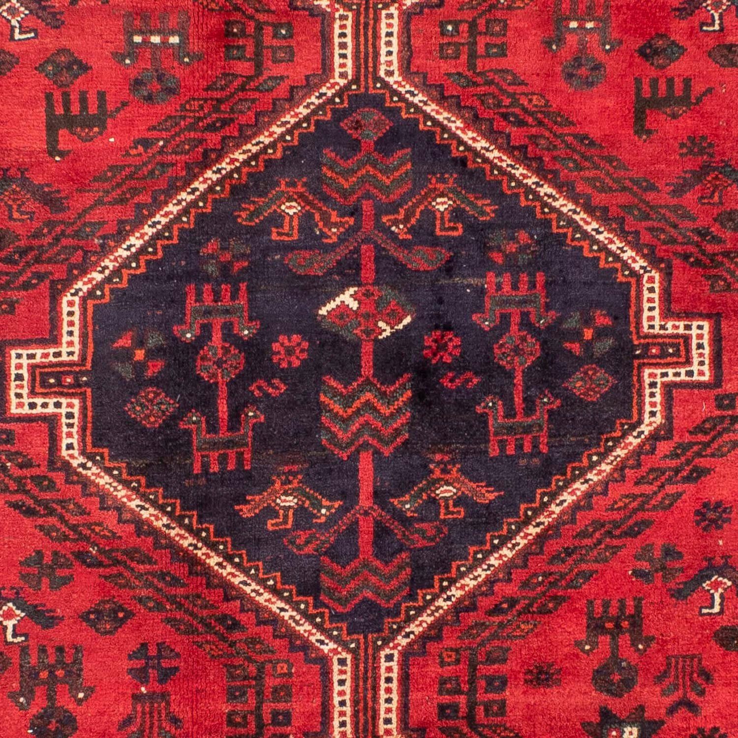 Höhe: 10 cm, mm, Rosso Medaillon morgenland, Wollteppich 215 Zertifikat rechteckig, scuro Shiraz Unikat mit x 305