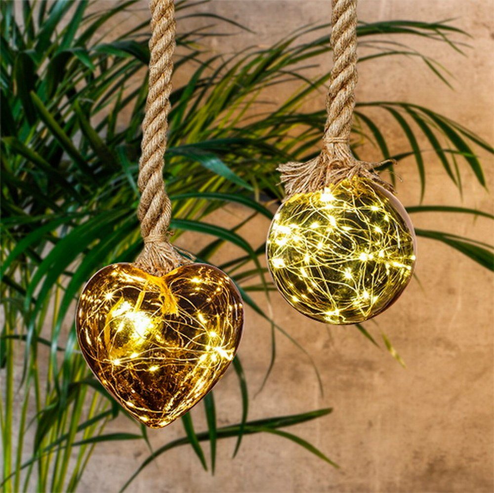 Haushalt International Dekokugel LED Glas Dekoration mit Seil Kugel oder He günstig online kaufen