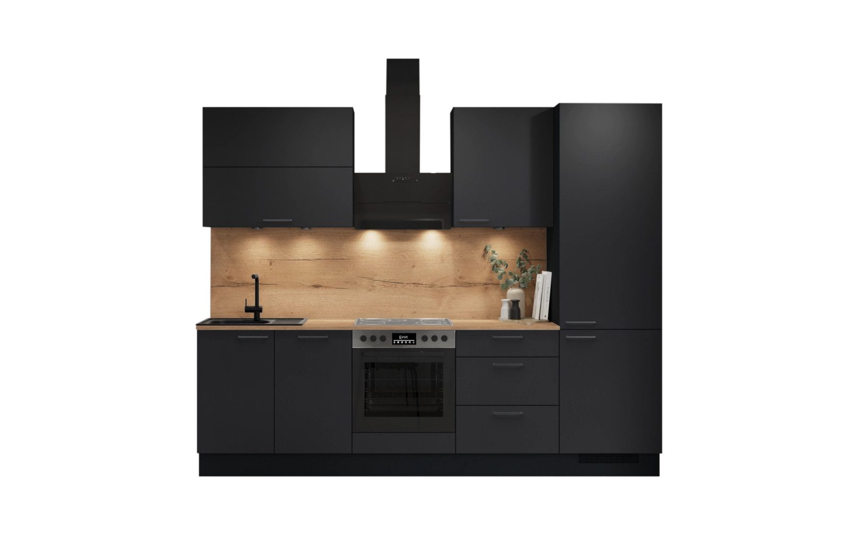 nobilia® Küchenzeile Groensak, individuell anpassbar, gratis Küchenplanung mit Profis, (Breite 270 cm), vormontiert, wahlw. mit E-Geräten, inkl. Lieferung