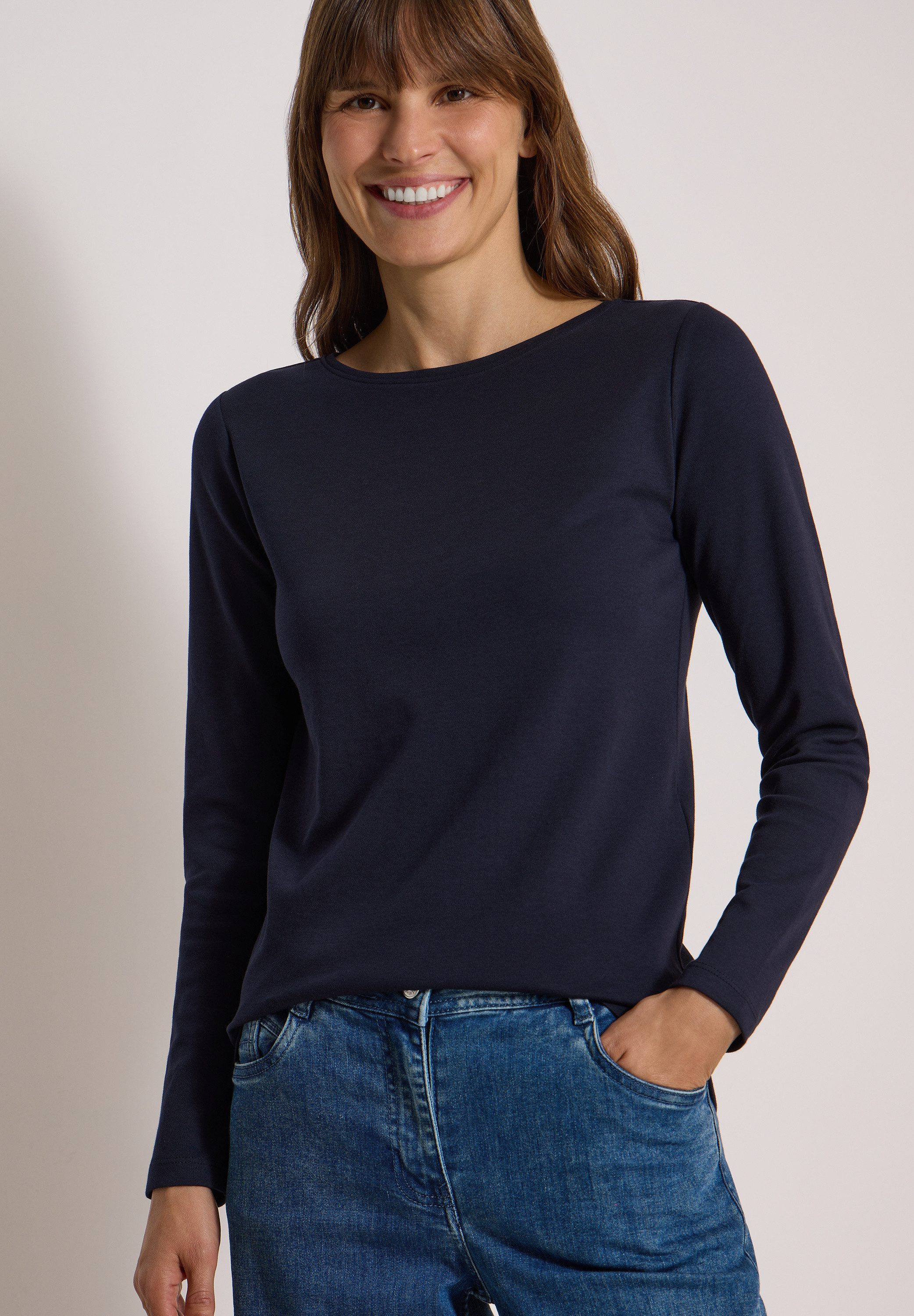 CECIL Langarmshirt aus reiner Baumwolle