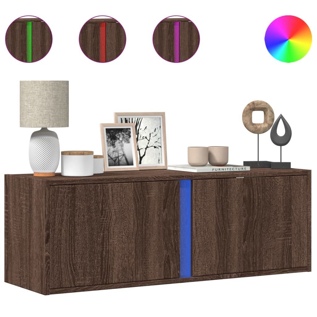 vidaXL TV-Wand TV-Wandschrank mit LED-Beleuchtung Eichen-Optik günstig online kaufen