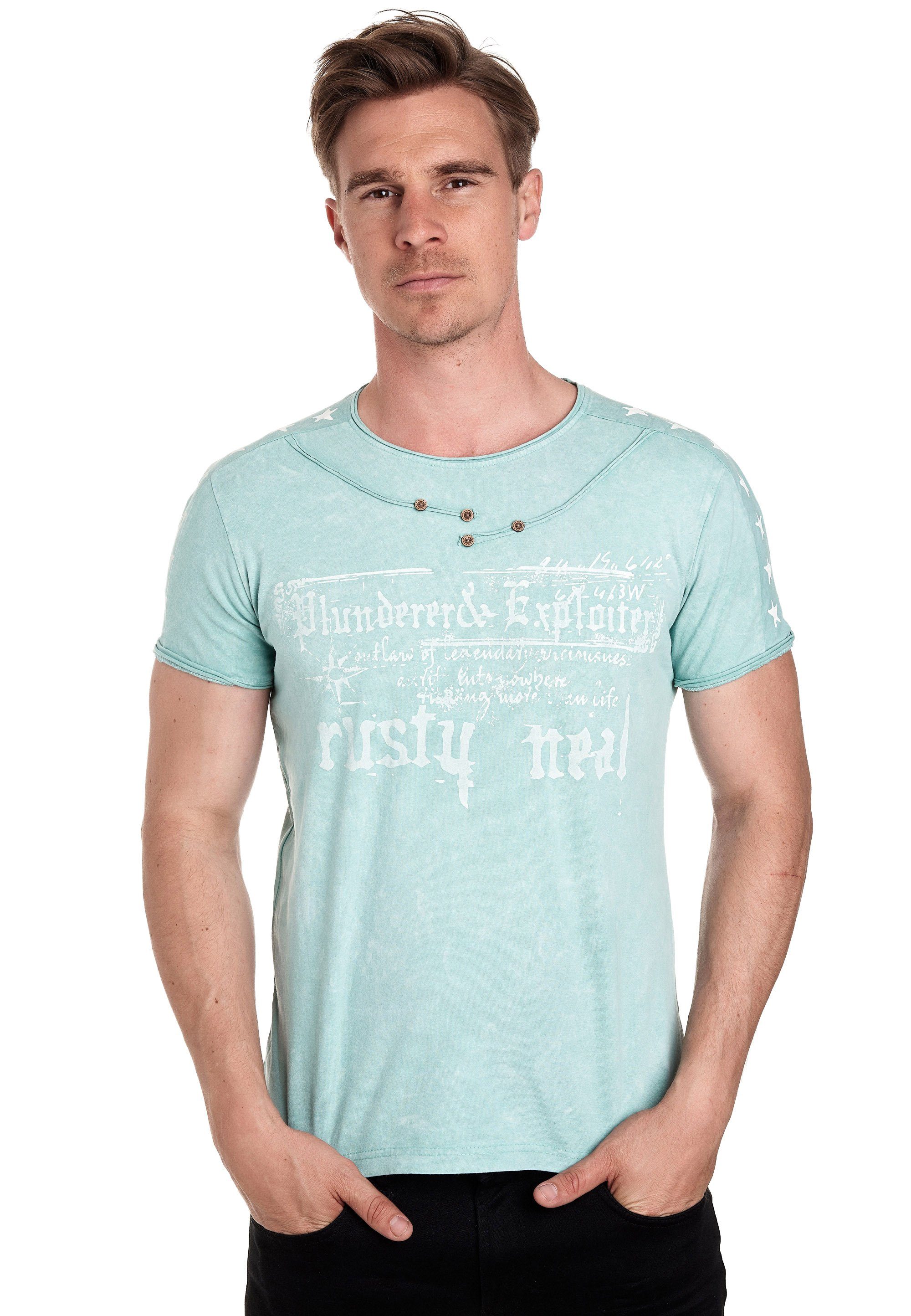 Rusty Neal in T-Shirt mint melierter Optik