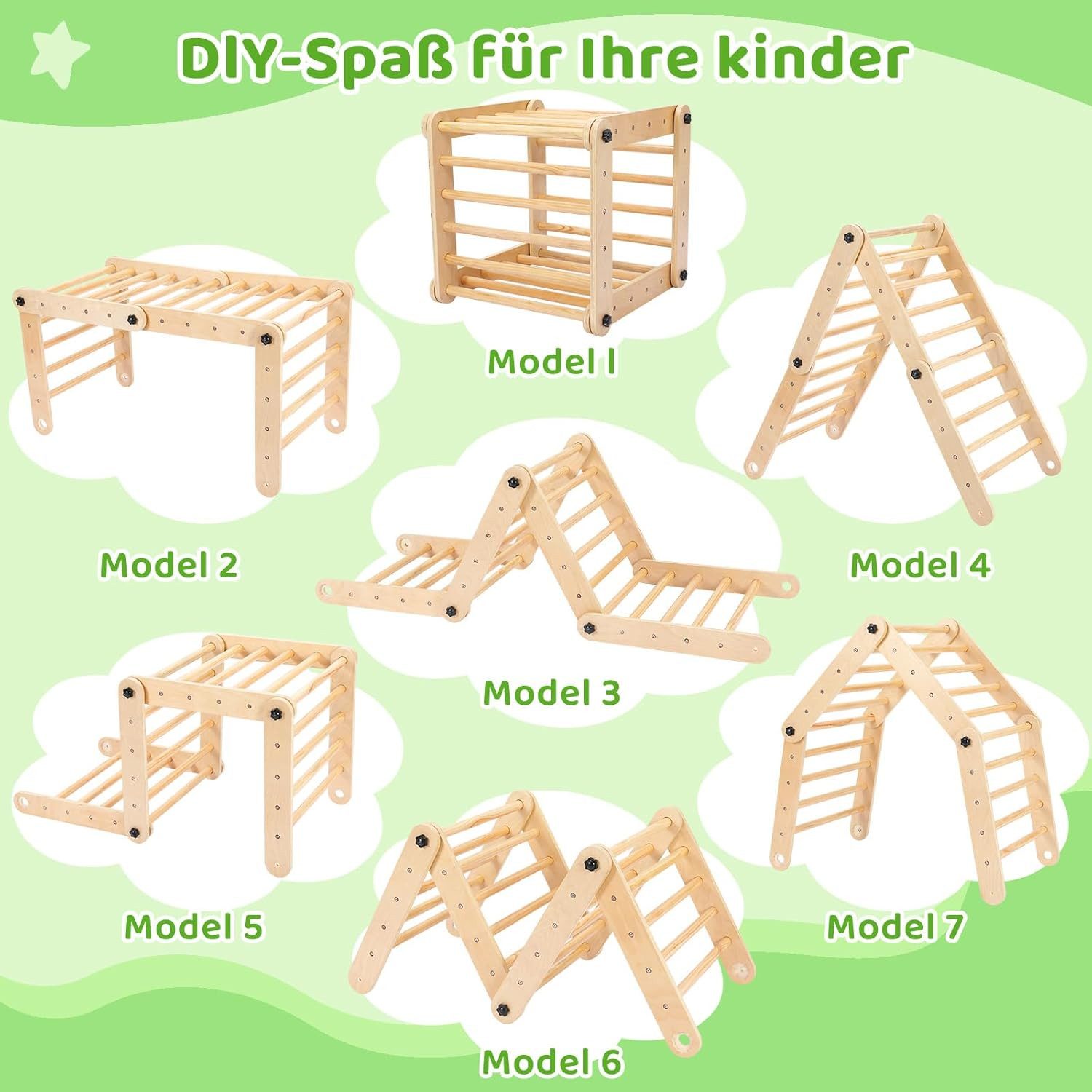 TLGREEN Klettergerüst Kletterdreieck mit Rutsche, multifunktionaler günstig online kaufen