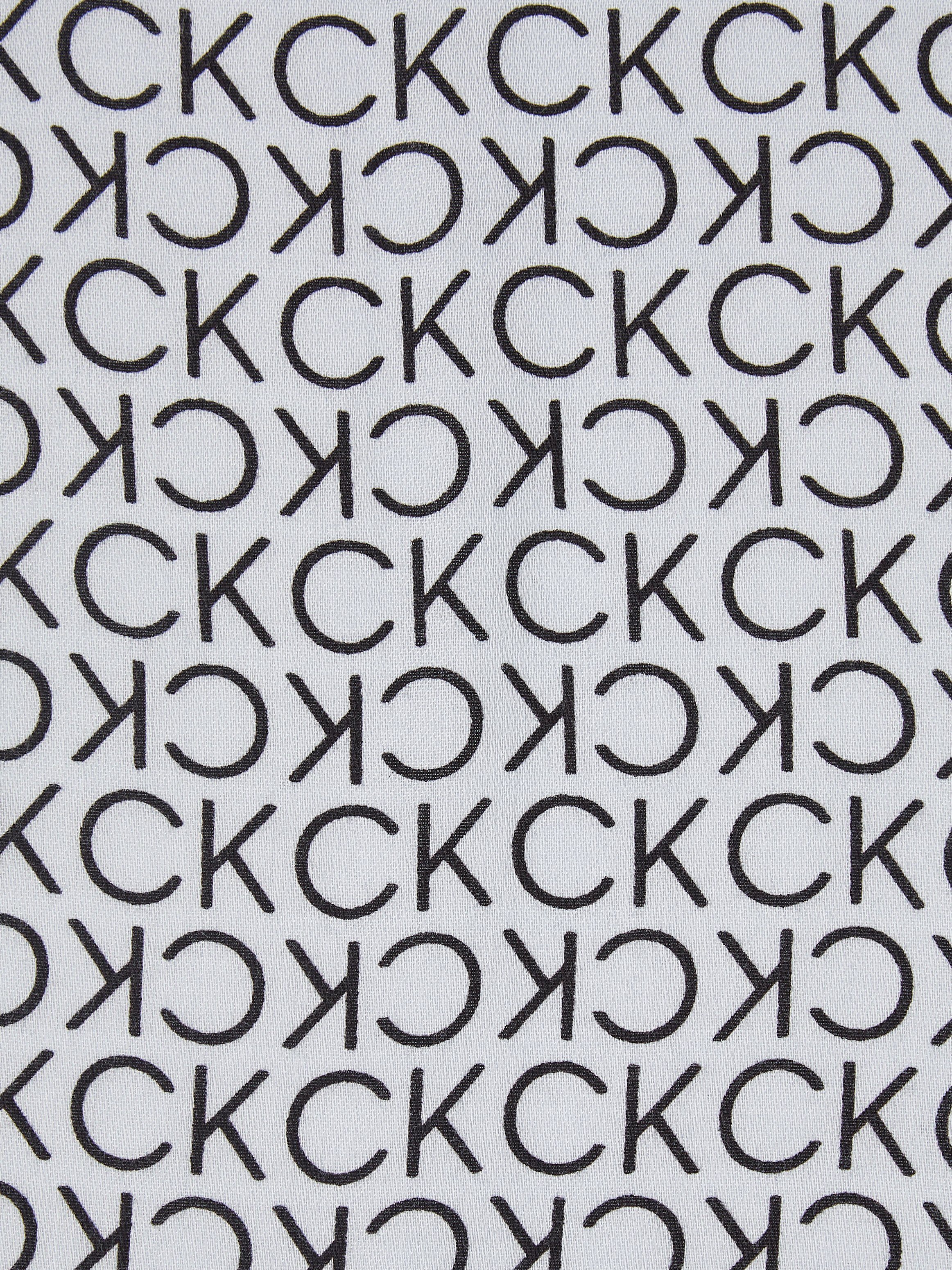 Black Calvin mit Ck Monogramm-Print Schal, Klein