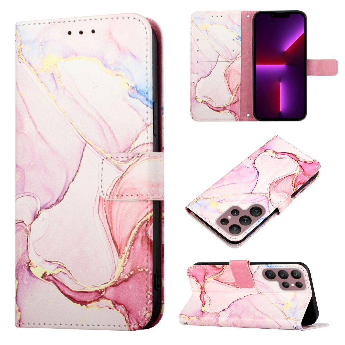König Design Handyhülle Samsung Galaxy S22 Ultra 5G, Schutzhülle Schutztasche Case Cover Etuis Wallet Klapptasche Bookstyle