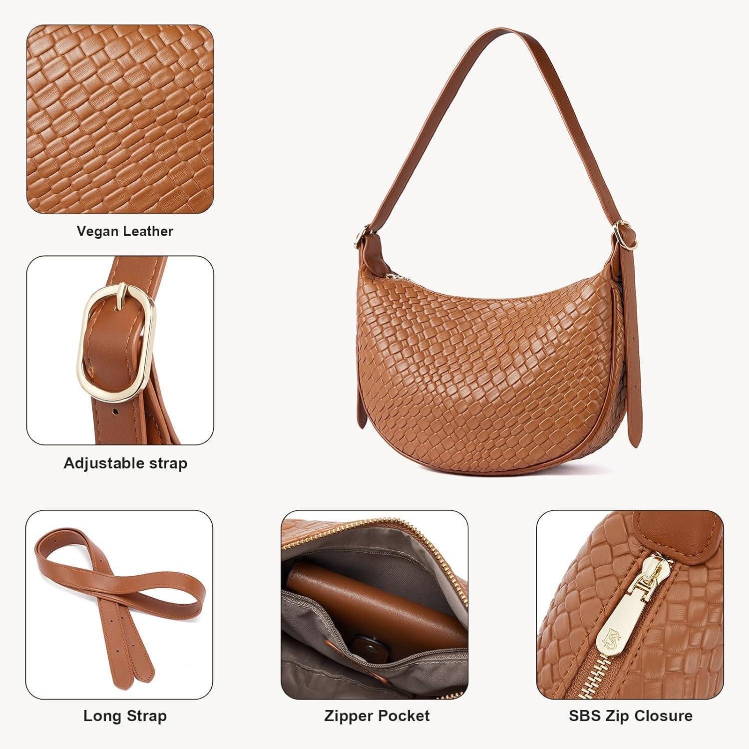 LuxusKollektion Handtasche Damen Handtasche Geflochtene Umhängetasche Schultertasche Braun