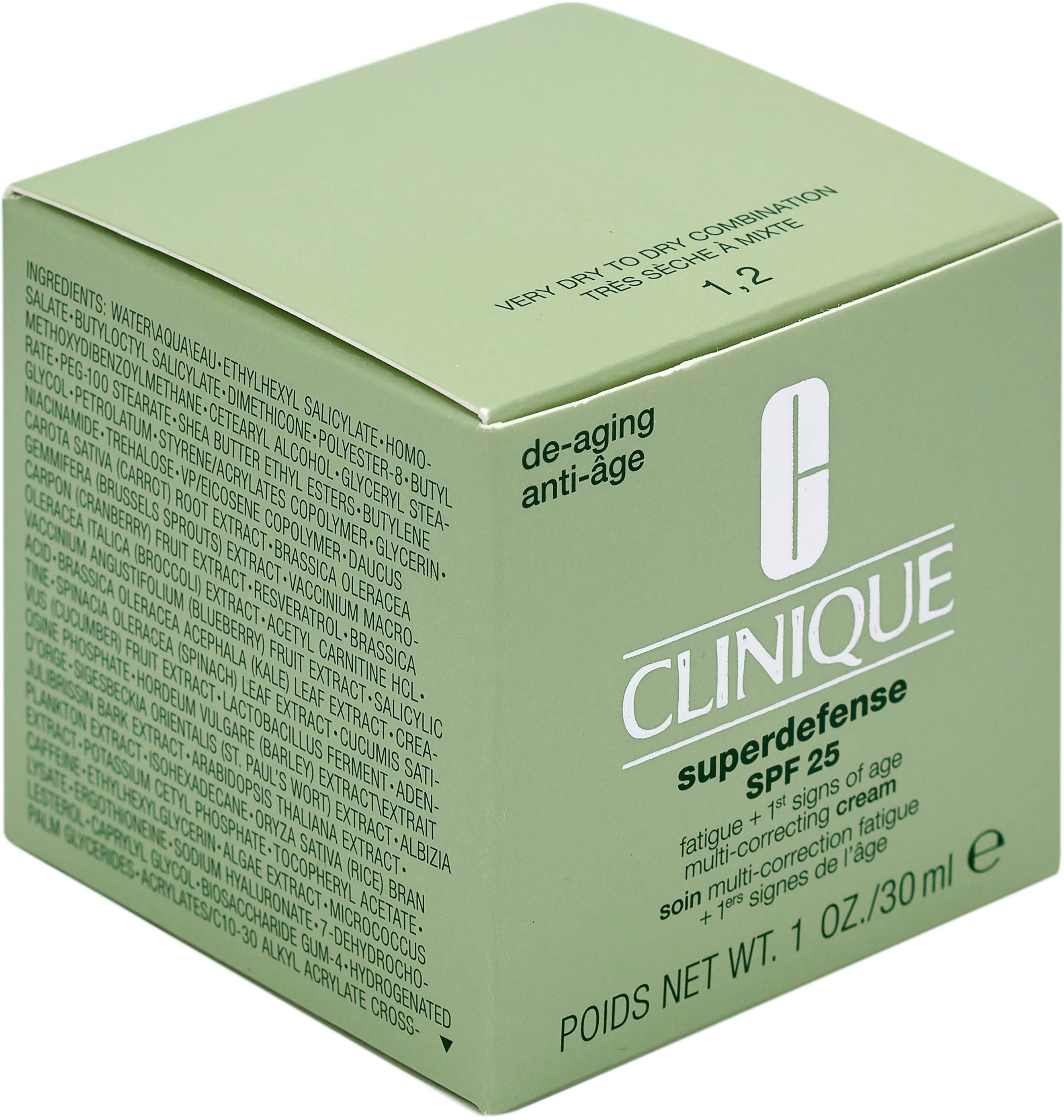 CLINIQUE Tagescreme Superdefense Cream Spf 25 skin Type 1/2, mit superleichter Textur