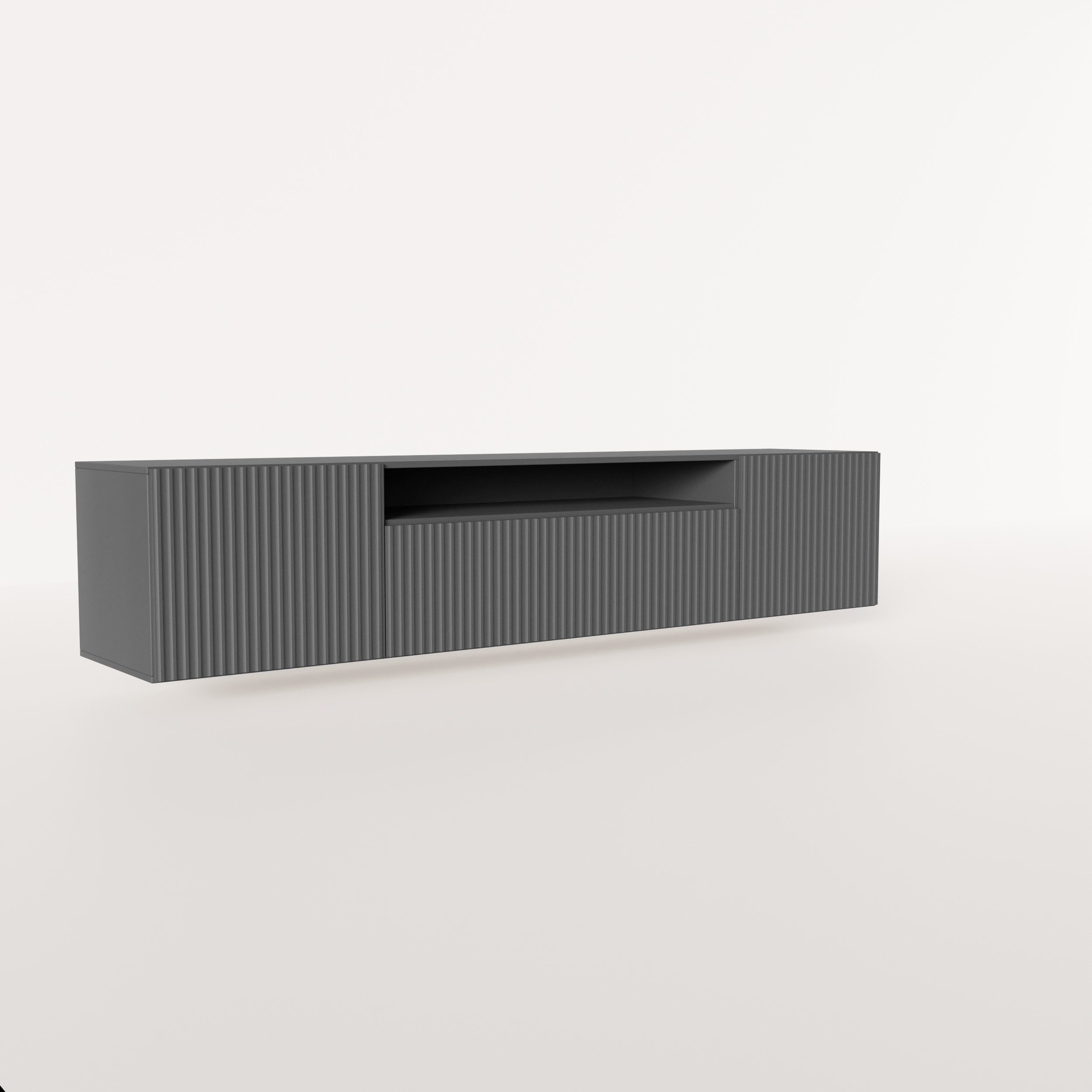 MOEBLO TV-Board VIRENO (TV-Schrank – modern, stehend oder hängend, mit geräumigen Fächern & stilvollen Fronten, 200 cm, verschiedene Farben), (BxHxT): 200 x 53 x 41 cm