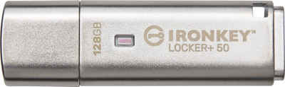 Kingston IRONKEY LOCKER+ 50 128GB USB-Stick (USB 3.2, Lesegeschwindigkeit 145 MB/s)
