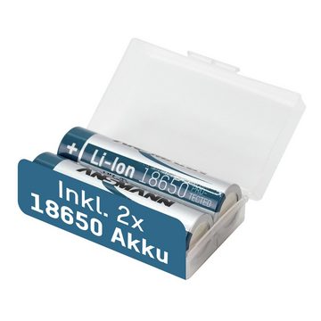 ANSMANN AG 18650 16340 Batteriebox für bis zu 4 Akkus 16340 oder für 2x 18650 Akkus + 2x 18650 2600 mAh Akku
