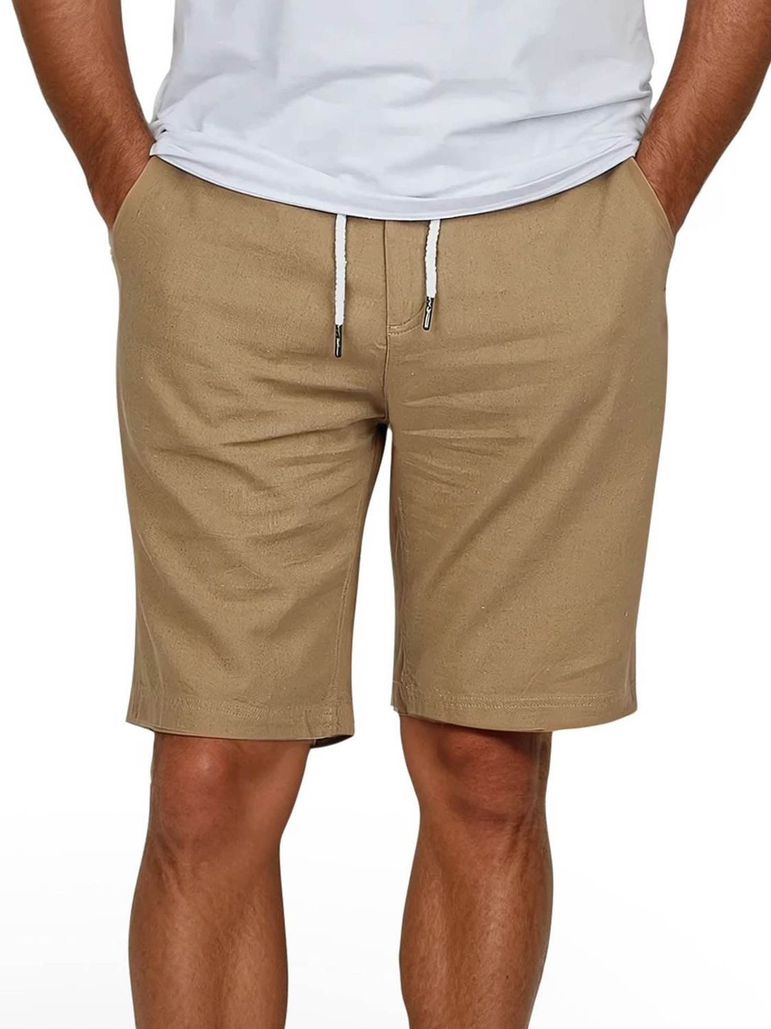 riverso Chinoshorts Herren Freizeitshorts RIVOliver Regular Fit Leinenshort mit Zugbandverschluss