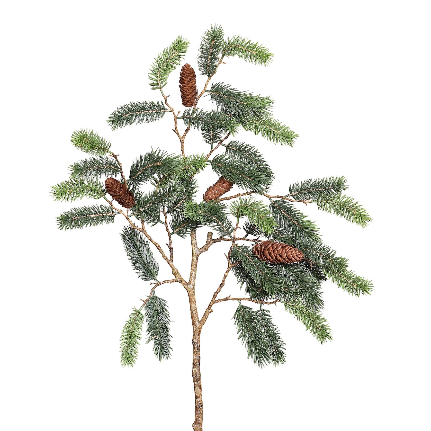 Kunstzweig Fichtenzweig mit Zapfen DP Tannenzweig Kunstfichte künstliche