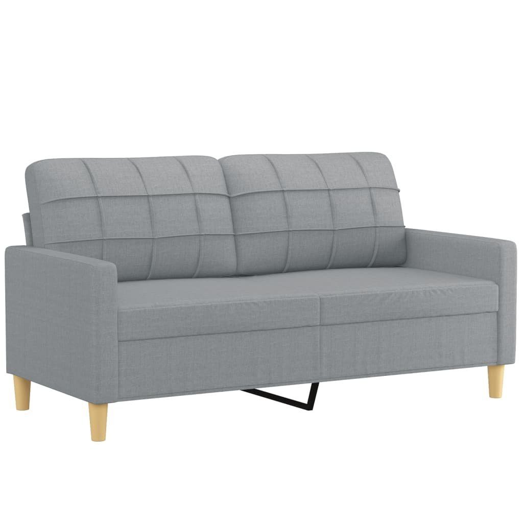 140 Möbel cm Sofa vidaXL Stoff Couch Sofa 2-Sitzer Hellgrau