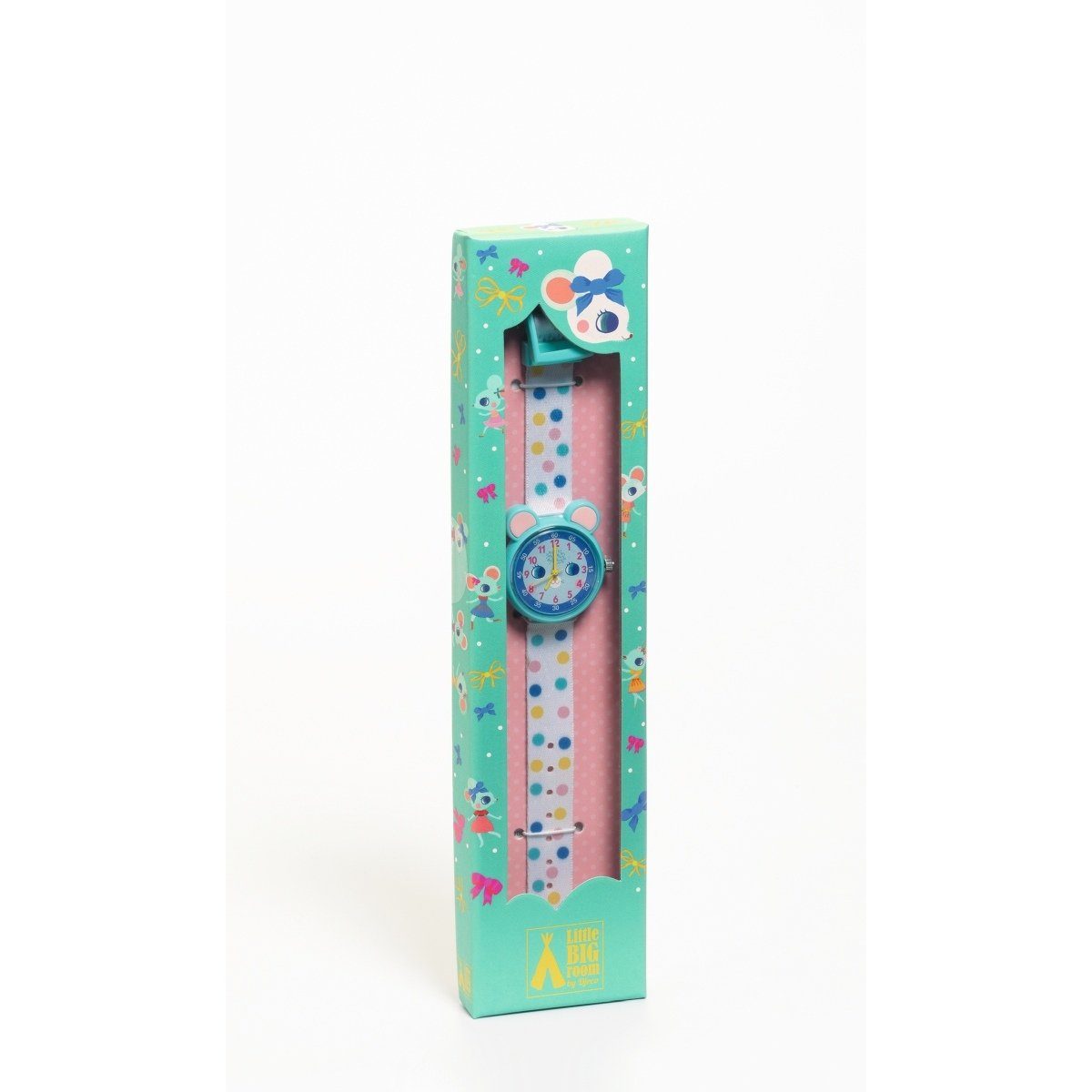 DJECO Quarzuhr Elegante Quarzuhr mit schönem Motiven zum Uhr-Lesen-Lernen