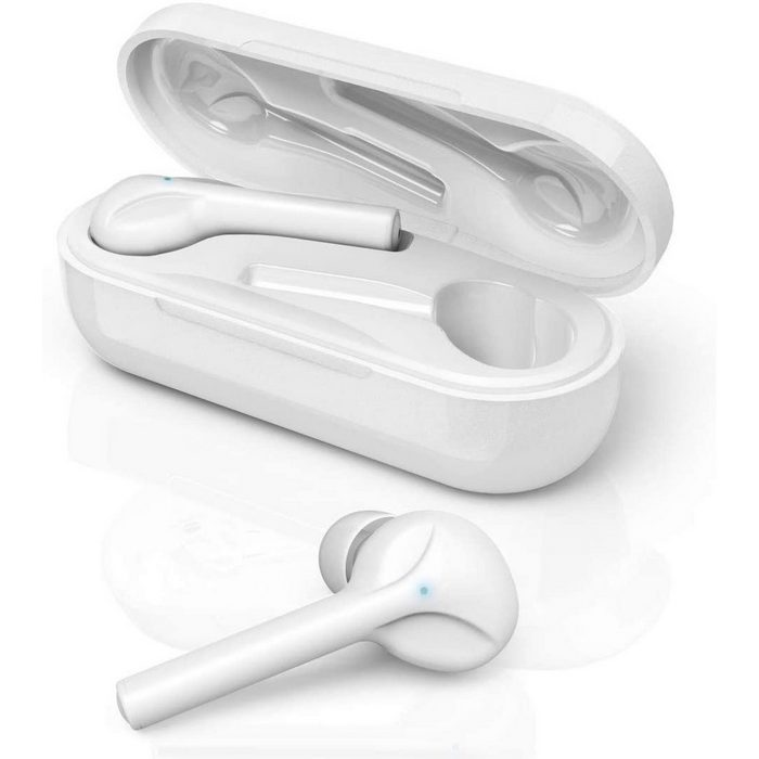 Hama Bluetooth Wireless Kopfhörer (In-Ear Kopfhörer Ultraleichte Kopfhörer True Wireless Headset mit Sprachsteuerung Touch Control und Micro) Weiß wireless In-Ear-Kopfhörer