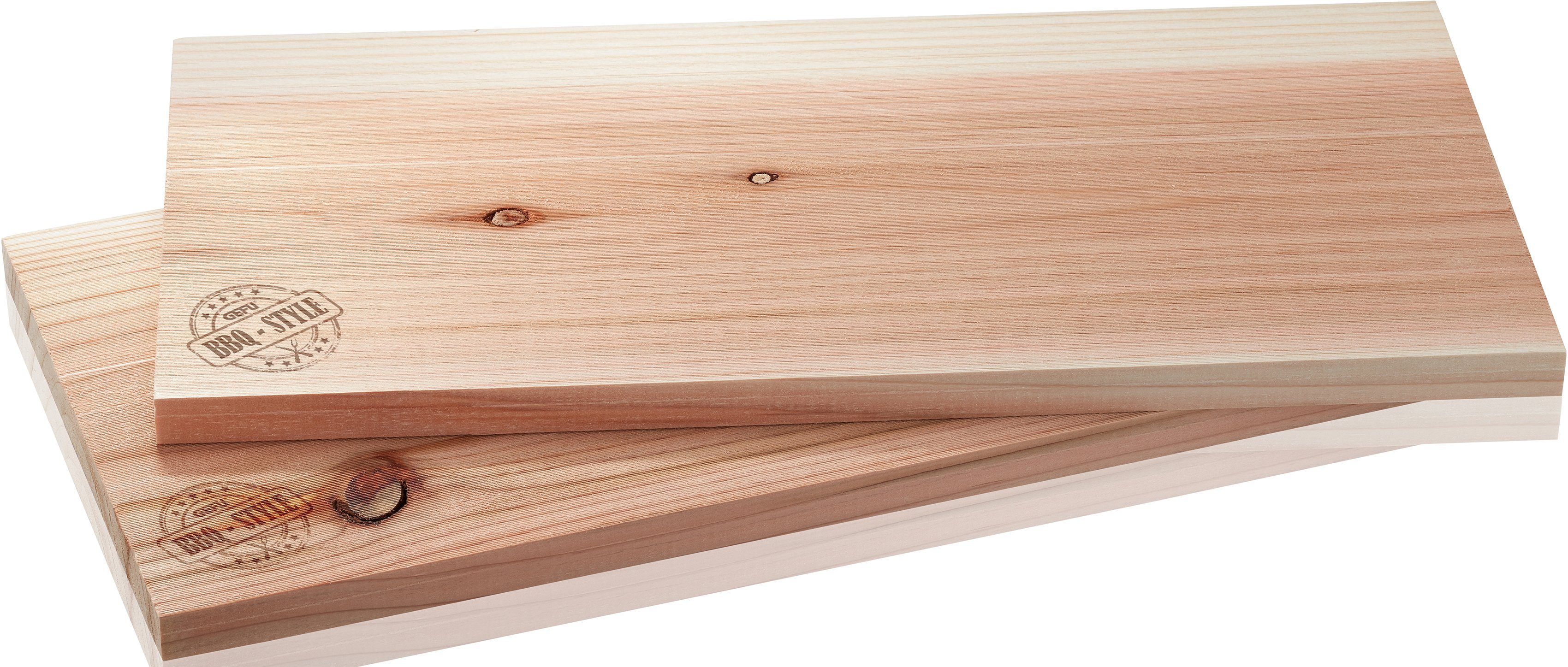 GEFU Aromaplanke BBQ XXL, Holz, (2-St), mehrfach verwendbar, 19,5 x 39,5 cm