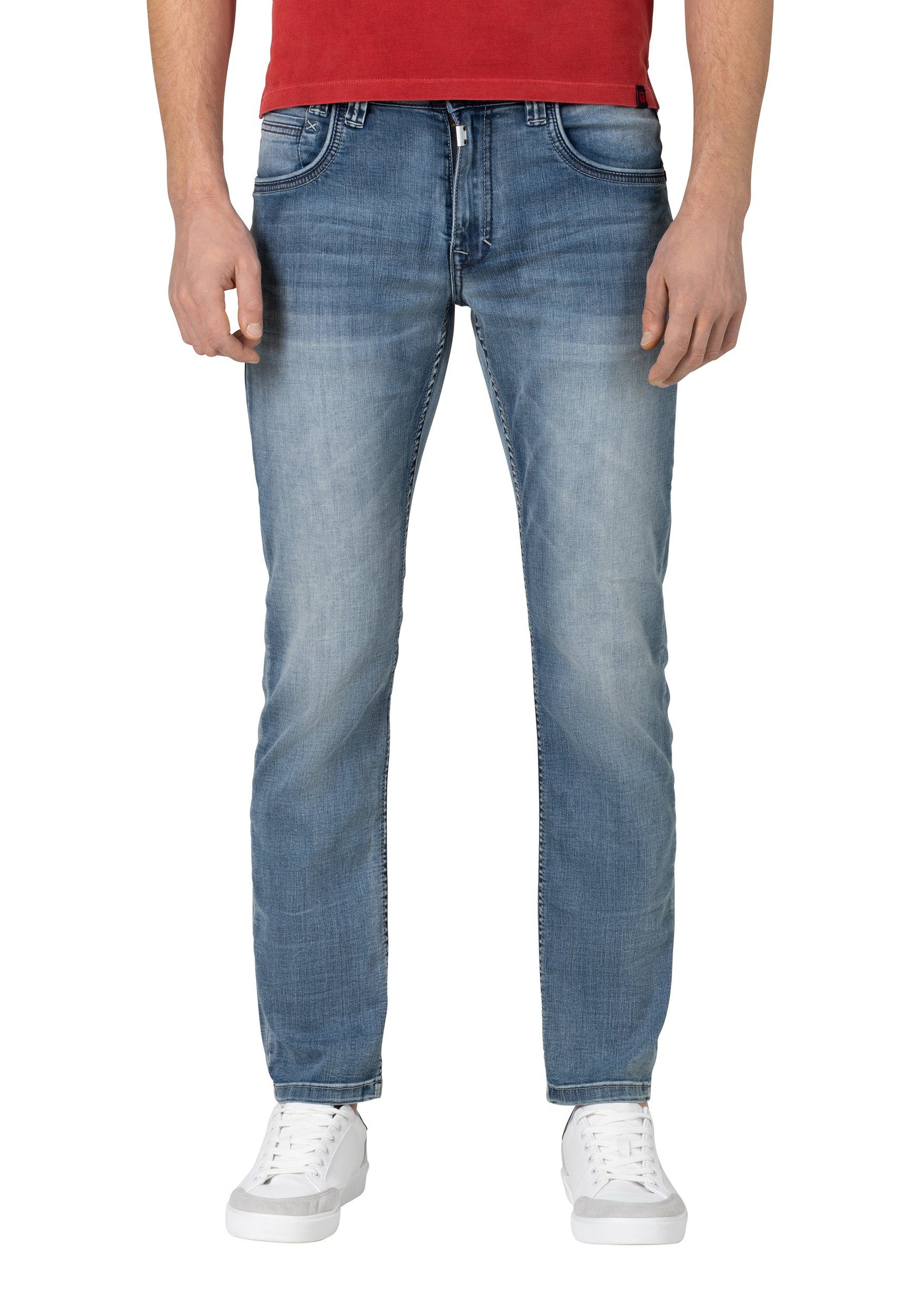 TIMEZONE Regular-fit-Jeans Hose Jeans 5-Pocket Pants Regular Denim in 6596 Blau-2 Reißverschluss